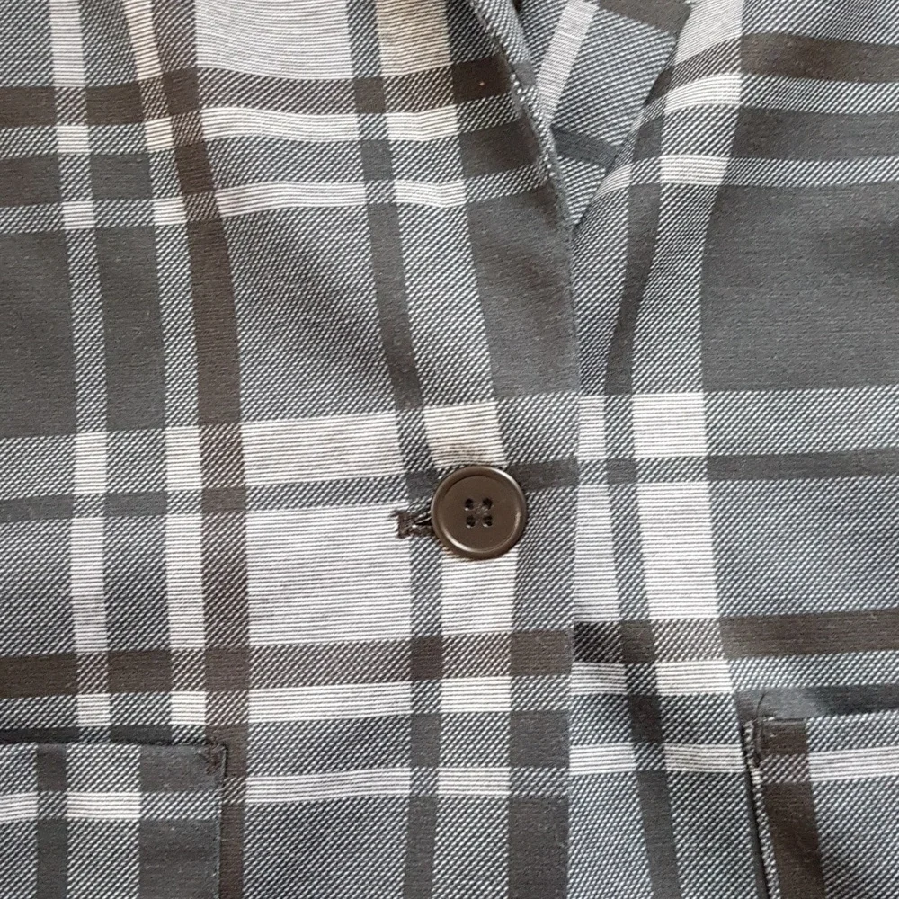 Le Château Longer Length Plaid Blue Blazer - Picture 4 of 7
